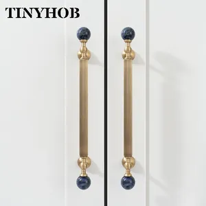 Poignée <span class=keywords><strong>de</strong></span> meuble en laiton bronze antique / Pierre naturelle, design vertical cannelé, pour armoire <span class=keywords><strong>de</strong></span> cuisine et tiroir - Product Image 3