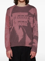 Nouveau style pull en tricot pour homme, motif tendance, style décontracté, mélange rose-marron, pour tous les jours