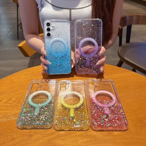 Cover Posteriore per <span class=keywords><strong>Samsung</strong></span> <span class=keywords><strong>Galaxy</strong></span> A15 A35 A55 A16 A26 A36 A56 A54 con Glitter e Stelle Brillanti, Gradiente Magnetico Antiurto - Product Image 1