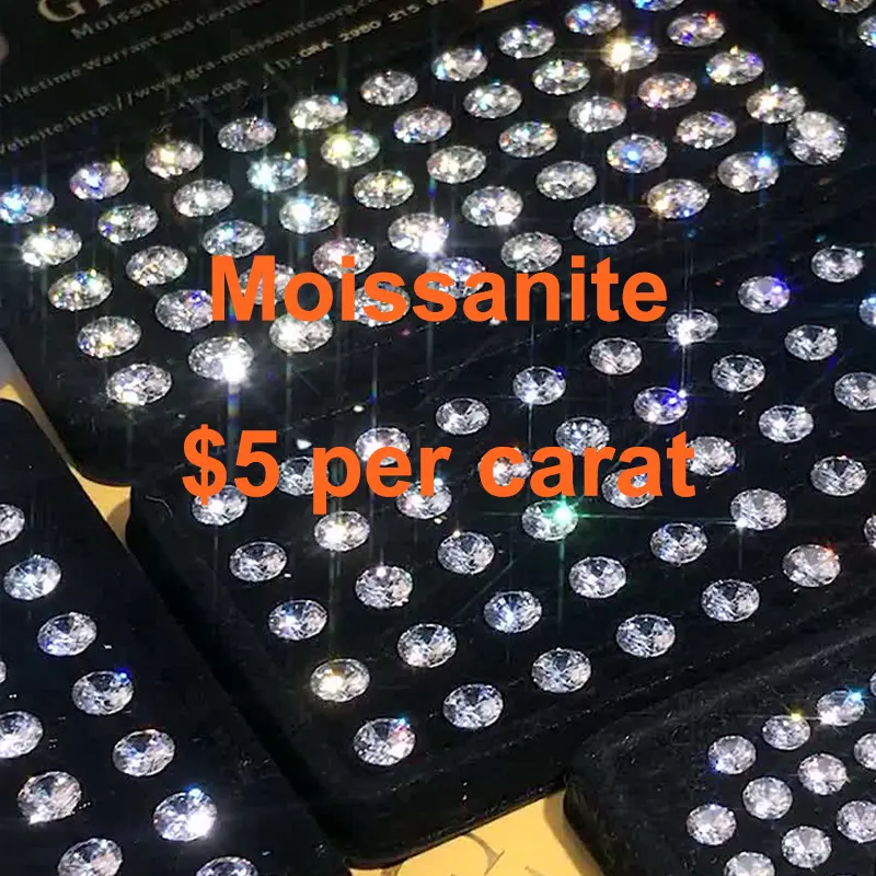 Excellent Cut 0.8mm to 2.9mm D Color VVS Clarity Round Brilliant Colorful Loose Moissanite Diamond For Jewelry making