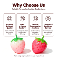 Jouet Squishy Fraise Changeant de Couleur, Mignon et Sensible à la Chaleur, Jouet Anti-Stress Nouveauté pour Fêtes et Cadeaux en Gros