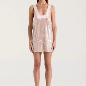 Vestidos de Fiesta de Alta Costura para Mujer, Elegantes Vestidos Midi Rosados con Lentejuelas, Ropa de Moda para Mujer, Vestido Halter con Hombros Descubiertos - Product Image 1