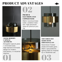 Lampe suspendue LED cylindrique élégante en fer et verre gris, douille G9, lumière blanc chaud, haute luminosité, pour salle à manger et chambre