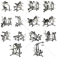 Máquina de entrenamiento de fuerza SM PM Series: Máquina de remo alto isométrica ajustable y Máquina de remo bajo sentado para gimnasios comerciales
