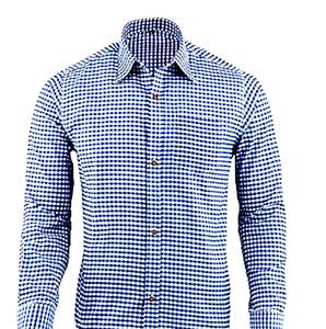 เสื้อเชิ้ตผู้ชายสีน้ำเงินบาวาเรียน ทราคเทน อ็อกโทเบอร์เฟสต์ผ้าฝ้ายคลาสสิกแขนยาวสไตล์เยอรมันแท้ S ถึง 4XL - Product Image 1