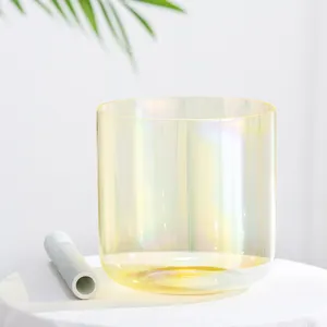 SUCCESS ODM OEM Yellow Natural Gems Color Cosmic Crystal Singing Bowl Alchemy Sing Bowl Yoga Instrument