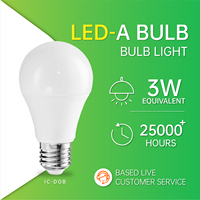 Bombilla LED de 3W, E27, 6500K, Alto CRI 80, Función de Memoria, Lámpara LED de Ahorro de Energía para Jardín (HELI 27 Años)