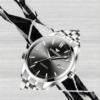 Pabrik Perhiasan Shenzhen Capstan Grosir Jam Tangan Pria Perak Bulat Quartz Custom Logo Edisi Terbatas Tali Hitam Dial Hitam