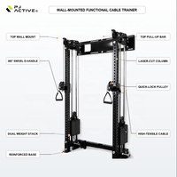 PINJIAN Rack de Squat Multifonctionnel, Cage de Musculation, Machine à Câbles Murale pour Salle de Sport et Fitness à Domicile