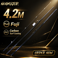 Canne à pêche Surf Casting Lurekiller 4.2M en carbone avec anneaux Fuji, canne à pêche personnalisée pour la vente en gros