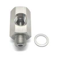 Raccord en T pour pression d'huile usiné CNC M16-3/8NPT, adaptateur de jauge d'huile moteur à filetage mâle-femelle M16X1.5