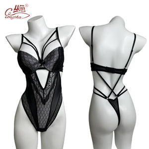 Lencería sexy de estilo europeo y americano, ropa de dormir para mujer, ropa interior con diseño hueco, body de alta gama, sujetador. - Product Image 1