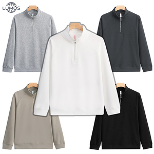 <span class=keywords><strong>Sweat</strong></span>-shirt <span class=keywords><strong>Homme</strong></span> Oversize en Coton de Haute Qualité, Col Montant, Manches Raglan, Demi-Zip, Style Streetwear – Vente en Gros - Product Image 2