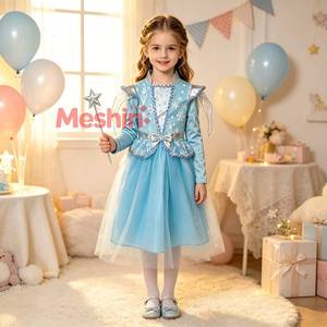Vestido de Fiesta Temático de Hielo y Nieve para Niñas, Disfraz de Princesa con Corona para Cumpleaños, Halloween, Carnaval - Product Image 1