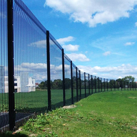 Panneau de clôture populaire en Pologne, poteau thermolaqué avec panneau de clôture soudé