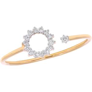 KEEVA JEWELS-Anillo abierto clásico para mujer, 0.20Ct, Diamante cultivado en laboratorio, chapado en oro amarillo, plata, tamaño 5, hecho en metal - Product Image 5