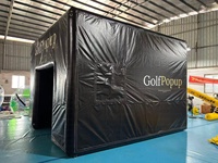 Tente de simulation de golf mobile gonflable en PVC personnalisable avec écran d'impact et pompe à air électrique facile à installer