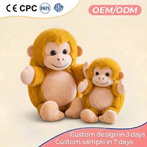 Peluche singe doré ultra doux, adorable, à câliner, personnalisable OEM ODM, vente en gros directe usine pour cadeau enfant - Product Image 1