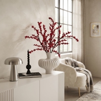 Branche de baies rouges artificielles en mousse pour la décoration de Noël, de mariages et d'arrangements floraux à domicile (vente en gros)