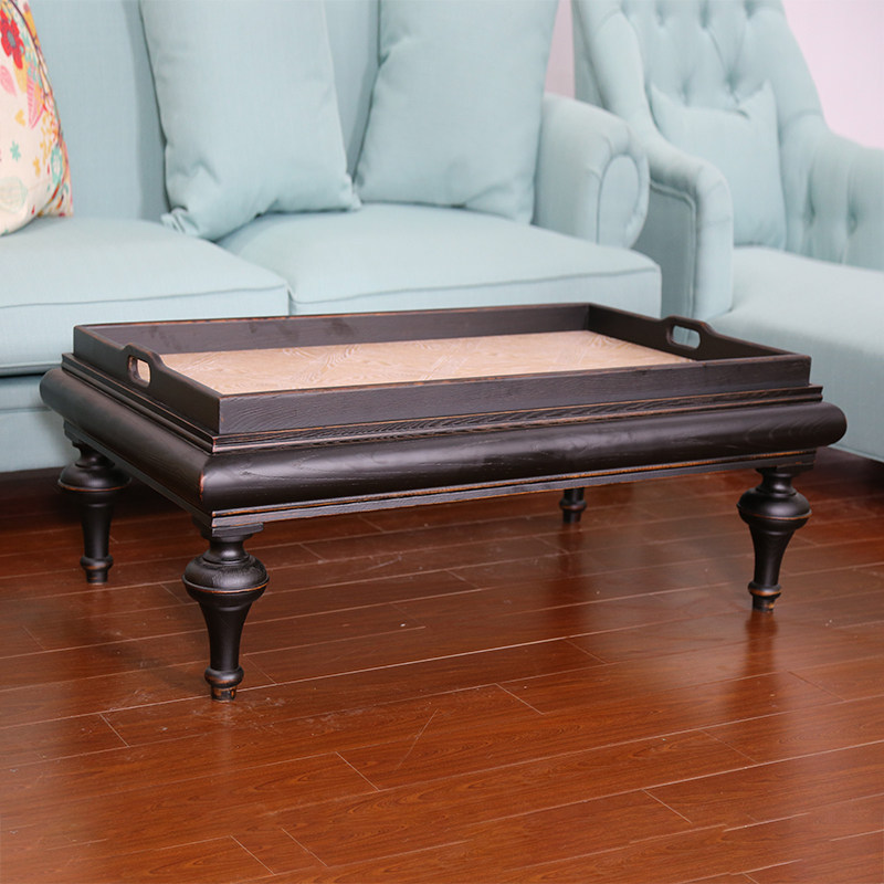 Table basse 1257547cm - Noir, finition peinture vieillie.