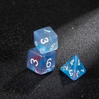 Ensemble de dés en marbre volcanique bleu et rouge pour Dungeons and Dragons, numérotation blanche pour les jeux Pathfinder, 7 pièces, Pro Hub Art Pro