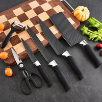 Ensemble d'accessoires de couteaux de cuisine en acier inoxydable, couteau à viande pour la maison, coffret cadeau de six pièces, ensemble de couteaux messer