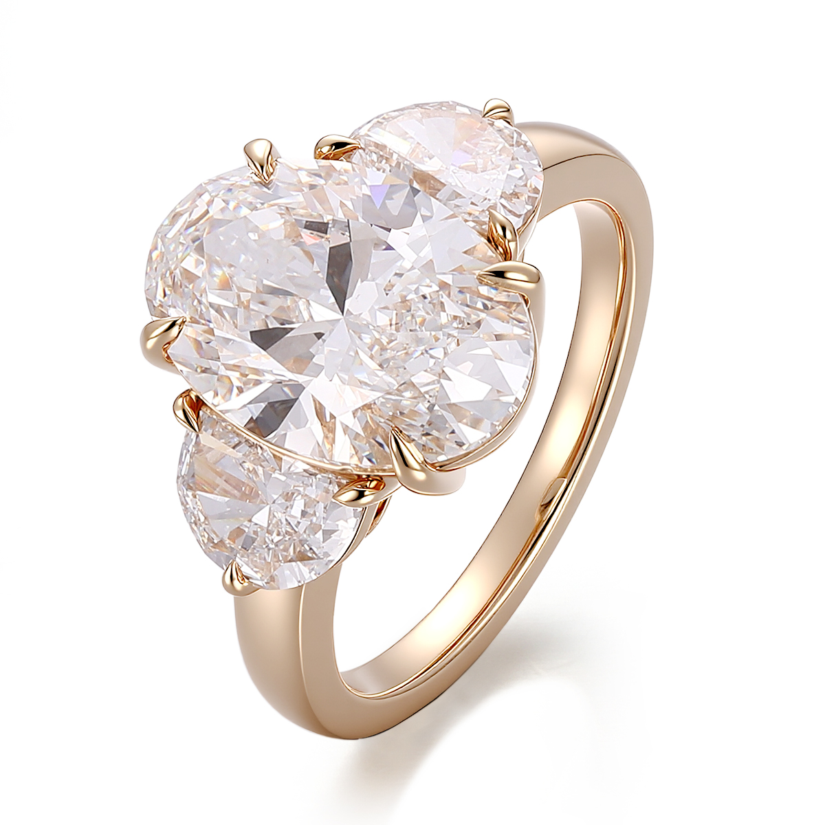 14K solid gold lab diamond ring