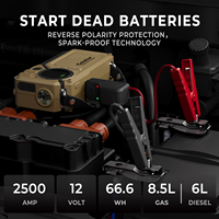 Démarreur de voiture portable 4-en-1 avec compresseur d'air 150 PSI, pompe à pneus et batterie 20000 mAh pour vélo, ballon, SUV, camping