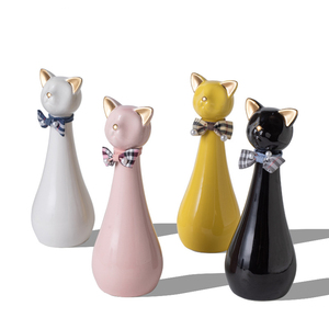Moderna urna funeraria de cerámica para cenizas de mascotas, hecha a mano, impermeable, ecológica, con diseño de gato, para decoración de funerarias. - Product Image 1