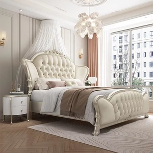 Cama Doble de Madera de Lujo Europea, Diseño Moderno, Estilo Princesa Francesa para Dormitorio, Cama de Lujo QX-1 - Product Image 4