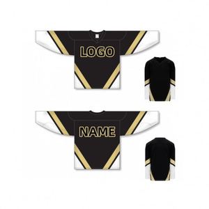 เสื้อฮอกกี้น้ำแข็งคุณภาพสูง บริการขายส่งแบบ OEM รับทำโลโก้ตามสั่ง แบบซับลิเมชั่น สำหรับทุกเพศ ทุกวัย ผ้าโพลีเอสเตอร์ ระบายอากาศได้ดี แห้งเร็ว ไม่ยับง่าย - Product Image 3