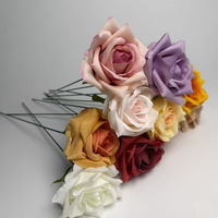 YL Günstige Großhandelspreise Handgefertigte Seiden-Kunstrose Blumenkopf 9cm Durchmesser für Hochzeit und Heimdekoration