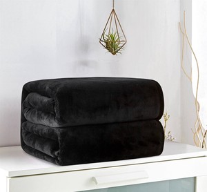 Chất Lượng Cao Rắn Màu Đen Bé Flannel Chăn 150*200Cm 1Kg Đồng Bằng Dày San Hô Lông Cừu Chăn Bán Buôn - Product Image 5