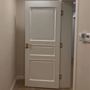 Porte unique en bois de haute qualité peinte en blanc Portes d'intérieur de chambre à coucher Portes intérieures prémontées en bois massif pour maisons - Product Image 5