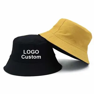 Private Label Large Designer Plain Blank Bulk Adult Cotton ricamo personalizzato Logo stampato cappello da pescatore