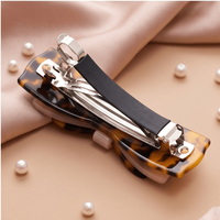 Barrette à cheveux double couche en acétate de cellulose, épingle à cheveux bicolore effet écaille de tortue pour coiffure quotidienne féminine CST0041