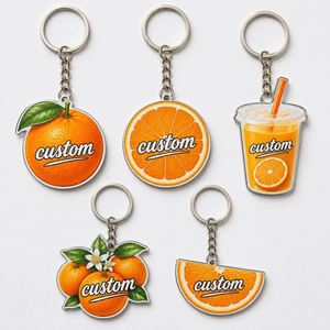 Llaveros Personalizados de Alta Calidad con Forma de Naranja, Mini Colgantes de Cítricos, Decoración de Verano, Recuerdo, Porta Llaves - Product Image 1