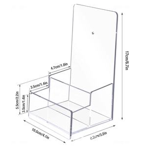 תצוגת חוברות אקריליק שקופה עם מחזיק כרטיסי ביקור מעמד עלון עלון קיר משטח דלפק לחוברות תפריט מגזין - Product Image 1