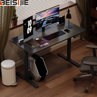 Nouveau modèle de bureau informatique de haute qualité, table de bureau à moteur unique, noir, bureau assis-debout, bureau électrique réglable en hauteur