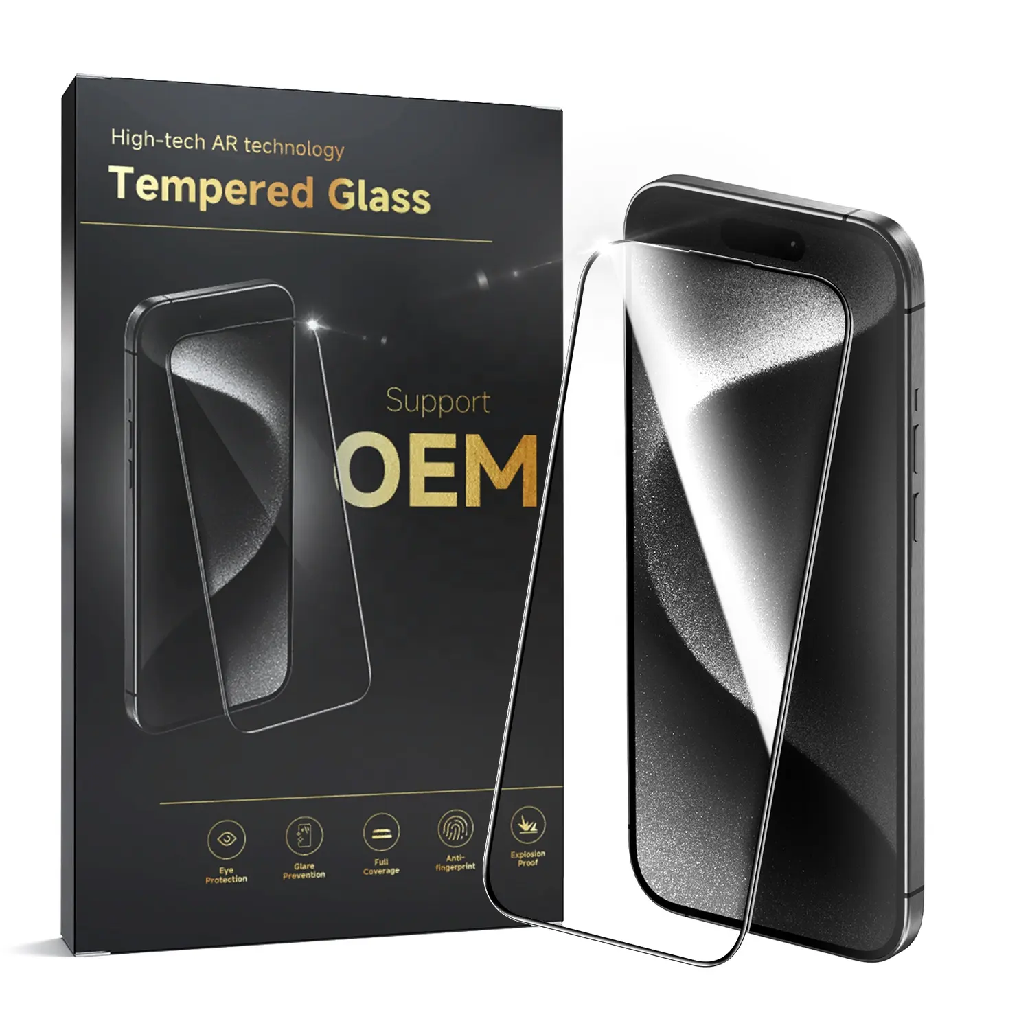 Protetor de tela de vidro temperado anti-reflexo Tecnologia AR para iPhone HD Tela transparente