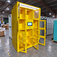 Casier alimentaire intelligent personnalisé, armoire de retrait de repas chauffée avec écran tactile et code QR