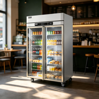 Refroidisseur mobile en acier inoxydable, refroidisseur de bière pression portable sur roues, compresseur autonome, réfrigérateur à boissons