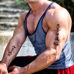 Tatuajes Temporales de Caligrafía Estilo Chino con Jugo de Hierbas, Resistentes al Agua, Semipermanentes <span class=keywords><strong>para</strong></span> Brazos - Product Image 1