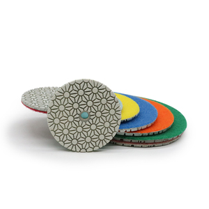 מכירה ישירה מהמפעל, רפידות ליטוש יהלום גמישות עם חיבור שרף, 4 אינץ', 3 שלבים, לליטוש רטוב של משטחי גרניט ושיש - Product Image 4