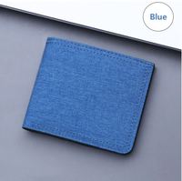 Dompet Kartu Kanvas Pendek Portabel dengan Ritsleting Warna Solid Gaya Jepang Canggih Logo Kustom untuk Pria