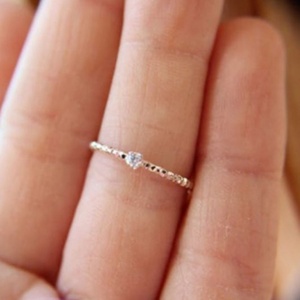 Minimalist Jewelry Stainless Steel <b>Thin</b> Finger <b>Ring</b> Gold Plated Diamond Charm Hoop <b>Ring</b> - Product Image 5
