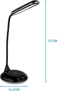 Lámpara de Lectura LED con Cargador Inalámbrico de 15W, Lámpara de Escritorio con Cuello de Cisne, Luz Ajustable, Control Táctil, Ideal para Oficina - Product Image 2