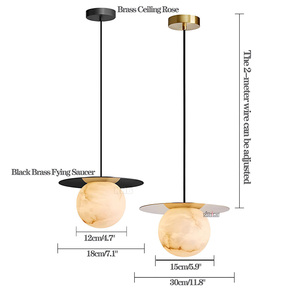 Đèn Brass Alabaster Nordic sắt đơn giản chiếu sáng nội thất với Shades nhà trần ánh sáng đồ đạc Hiện Đại Đèn chùm bút - Product Image 5