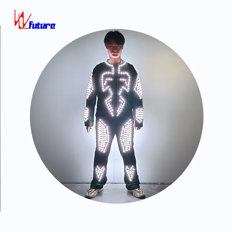 Trajes de performance de festa de palco mágico com iluminação LED