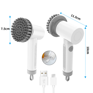 Cepillo de limpieza giratorio eléctrico 4 en 1, fregador giratorio eléctrico, cepillo de limpieza de utensilios de cocina de mano inalámbrico recargable por USB - Product Image 1